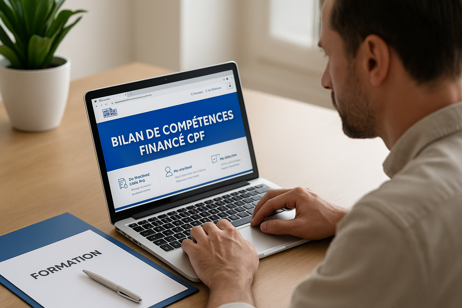 Un professionnel consulte son compte CPF pour financer son bilan de compétences