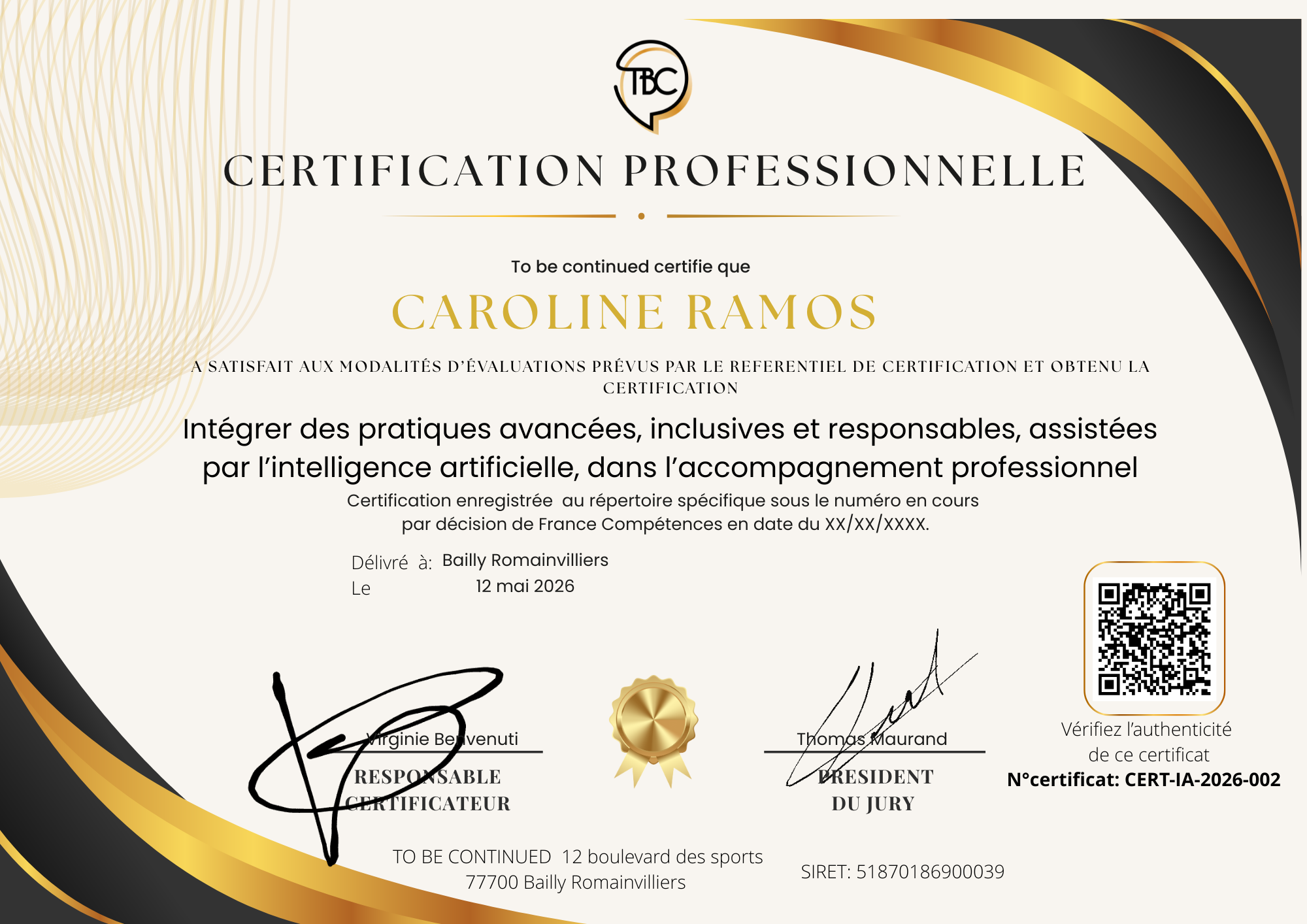 certificat CERT IA 2026 002 1