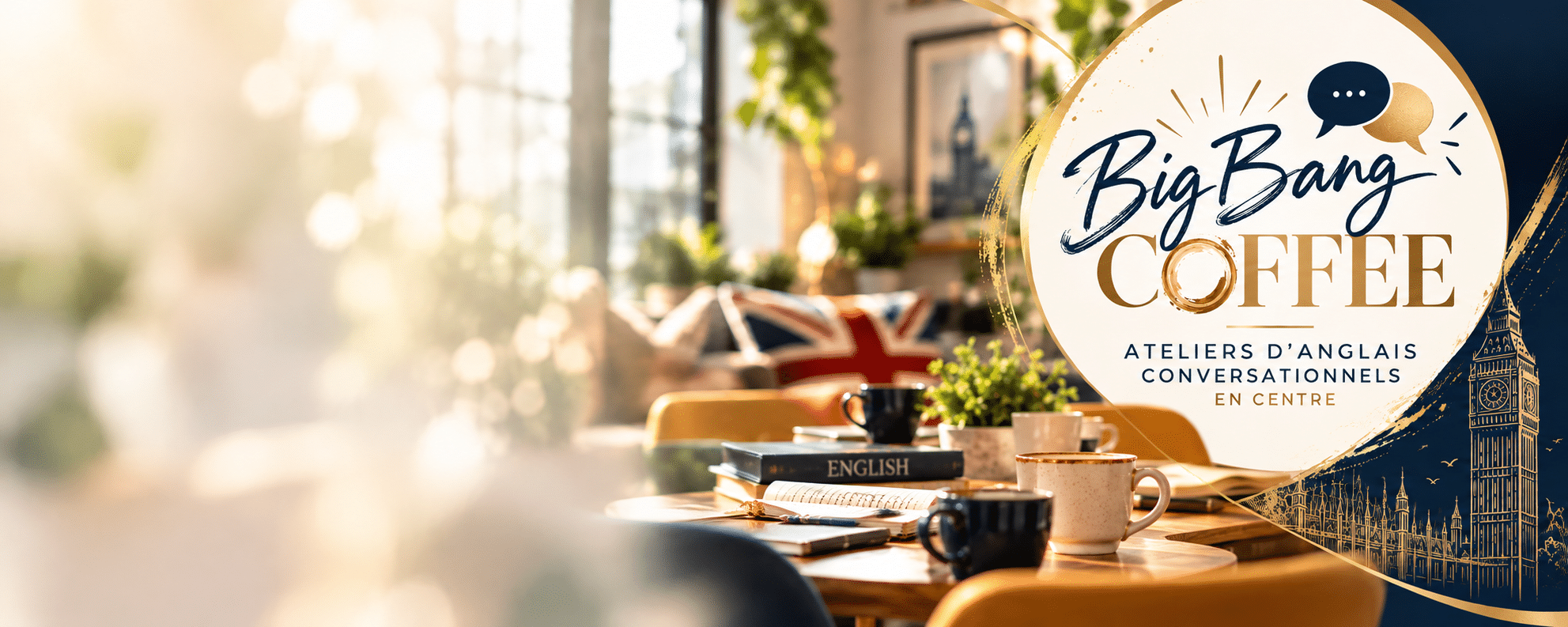 Big Bang Coffee — ateliers de conversation en anglais à Bailly-Romainvilliers 2 Big Bang Coffee, ateliers d’anglais conversationnels en centre, dans une ambiance de café